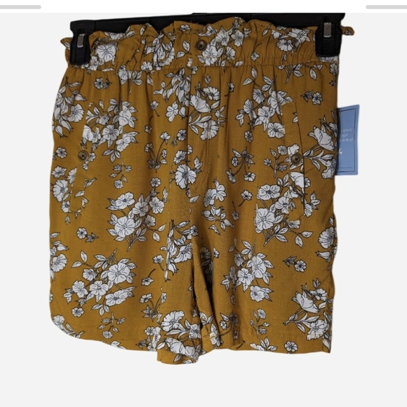 Pants - Floral Mustard Women's Shorts
